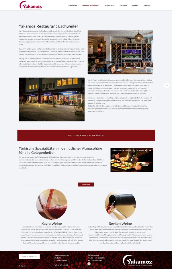 Yakamoz Restaurant Webseite Über